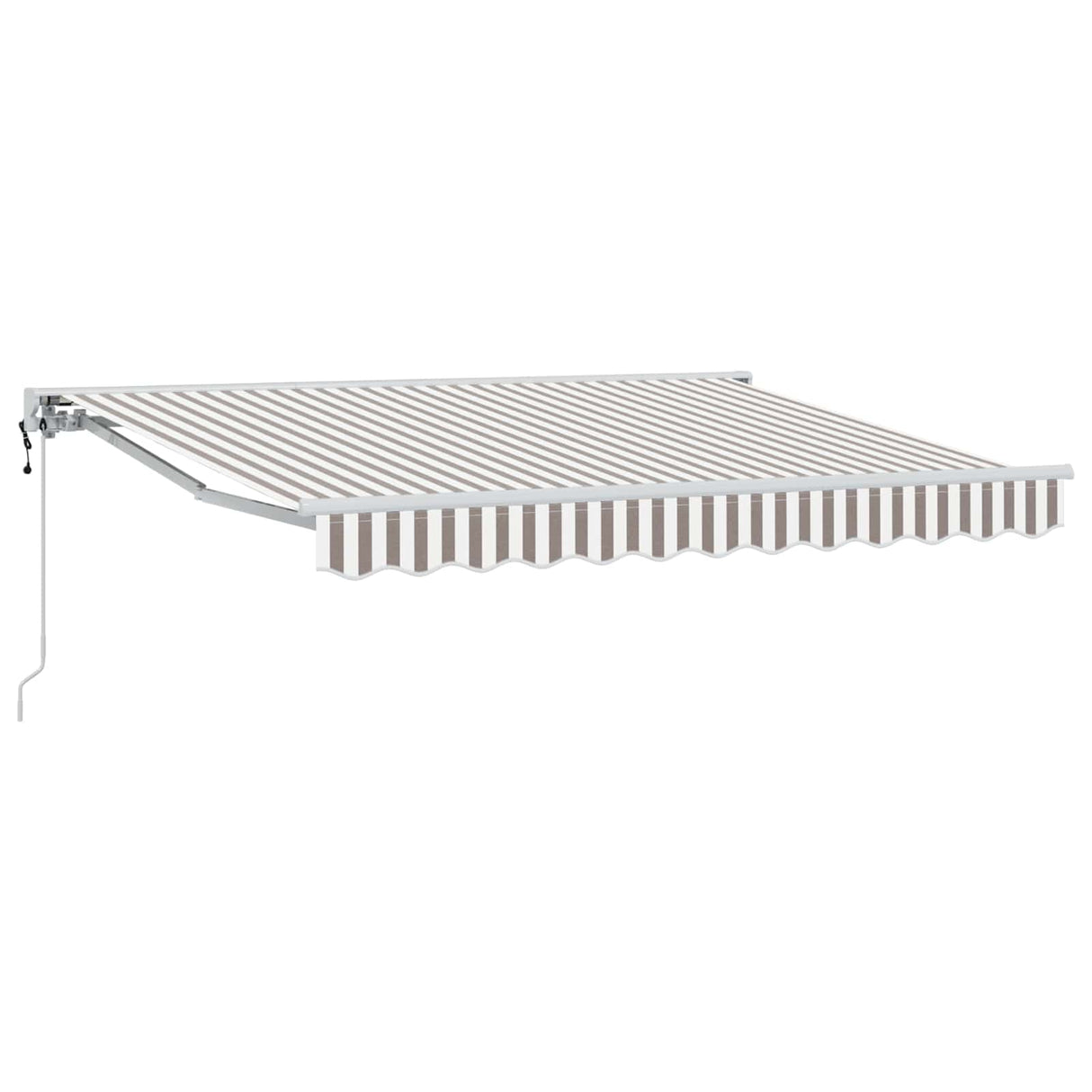 vidaXL Retractable Awning Light grey and white 2.5 x 2 m