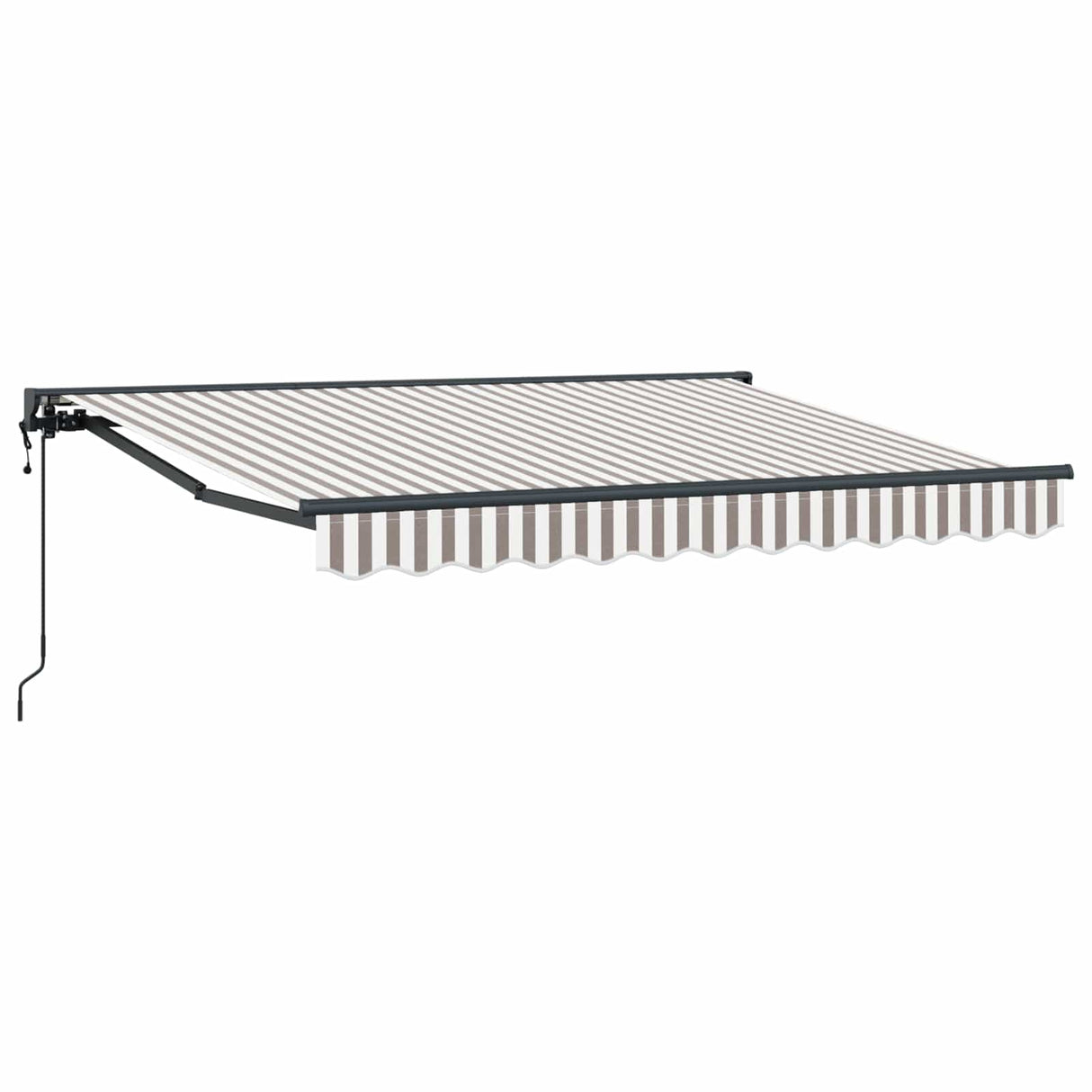 vidaXL Retractable Awning Light grey and white 2.5 x 2 m