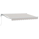vidaXL Retractable Awning Light grey and white 2.5 x 2 m