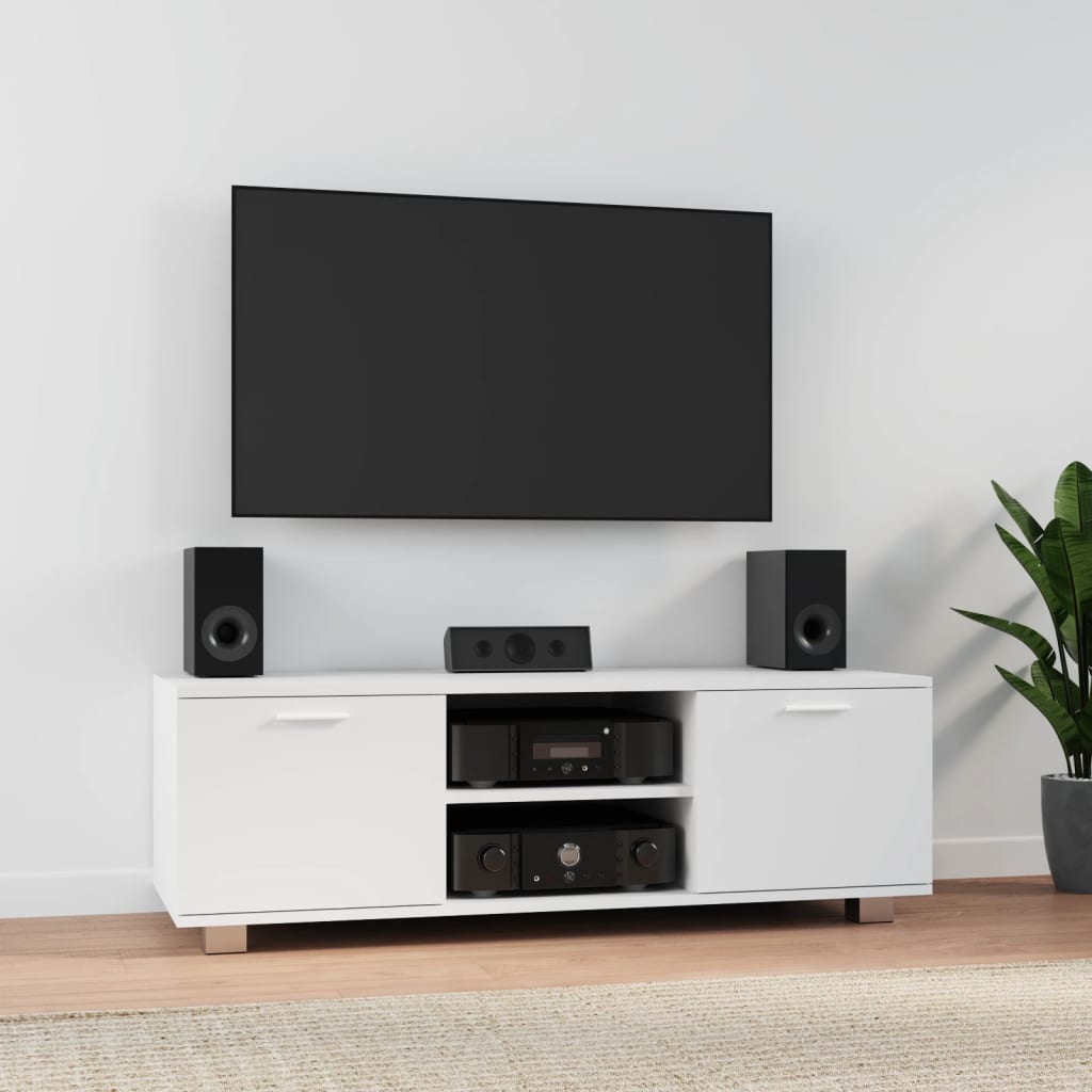 vidaXL TV Cabinet 120x40.5x35 cm High Gloss White
