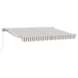 vidaXL Retractable Awning Light grey and white 2.5 x 2 m