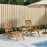 vidaXL Folding Deck Chair 2 pcs Natural Solid Teak Wood