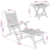 vidaXL Folding Deck Chair 2 pcs Natural Solid Teak Wood