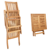 vidaXL Folding Deck Chair 2 pcs Natural Solid Teak Wood