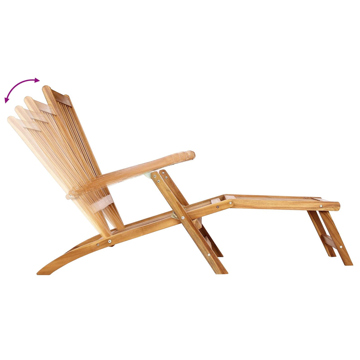 vidaXL Folding Deck Chair 2 pcs Natural Solid Teak Wood