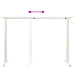 vidaXL Bureau Wit en Natuurlijk 120 x 60 cm Massief Eikenhout