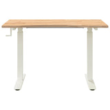 vidaXL Bureau Wit en Natuurlijk 120 x 60 cm Massief Eikenhout
