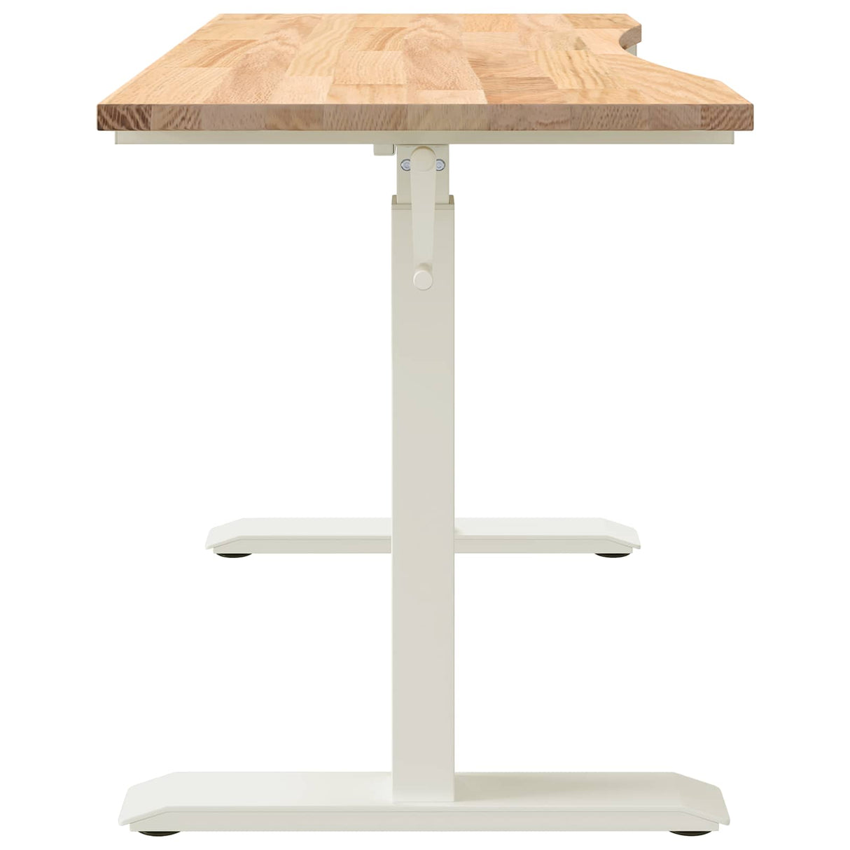 vidaXL Bureau Wit en Natuurlijk 120 x 60 cm Massief Eikenhout