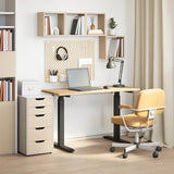 vidaXL Bureau Wit en Natuurlijk 120 x 60 cm Massief Eikenhout