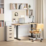 vidaXL Bureau Wit en Natuurlijk 120 x 60 cm Massief Eikenhout