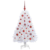 vidaXL Artificial Hinged Christmas Tree White 120 cm PVC and Steel