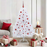 vidaXL Artificial Hinged Christmas Tree White 120 cm PVC and Steel
