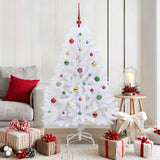 vidaXL Artificial Hinged Christmas Tree White 120 cm PVC and Steel
