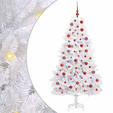vidaXL Kunstmatige Hinged Kerstboom Wit 180 cm PVC en Staal