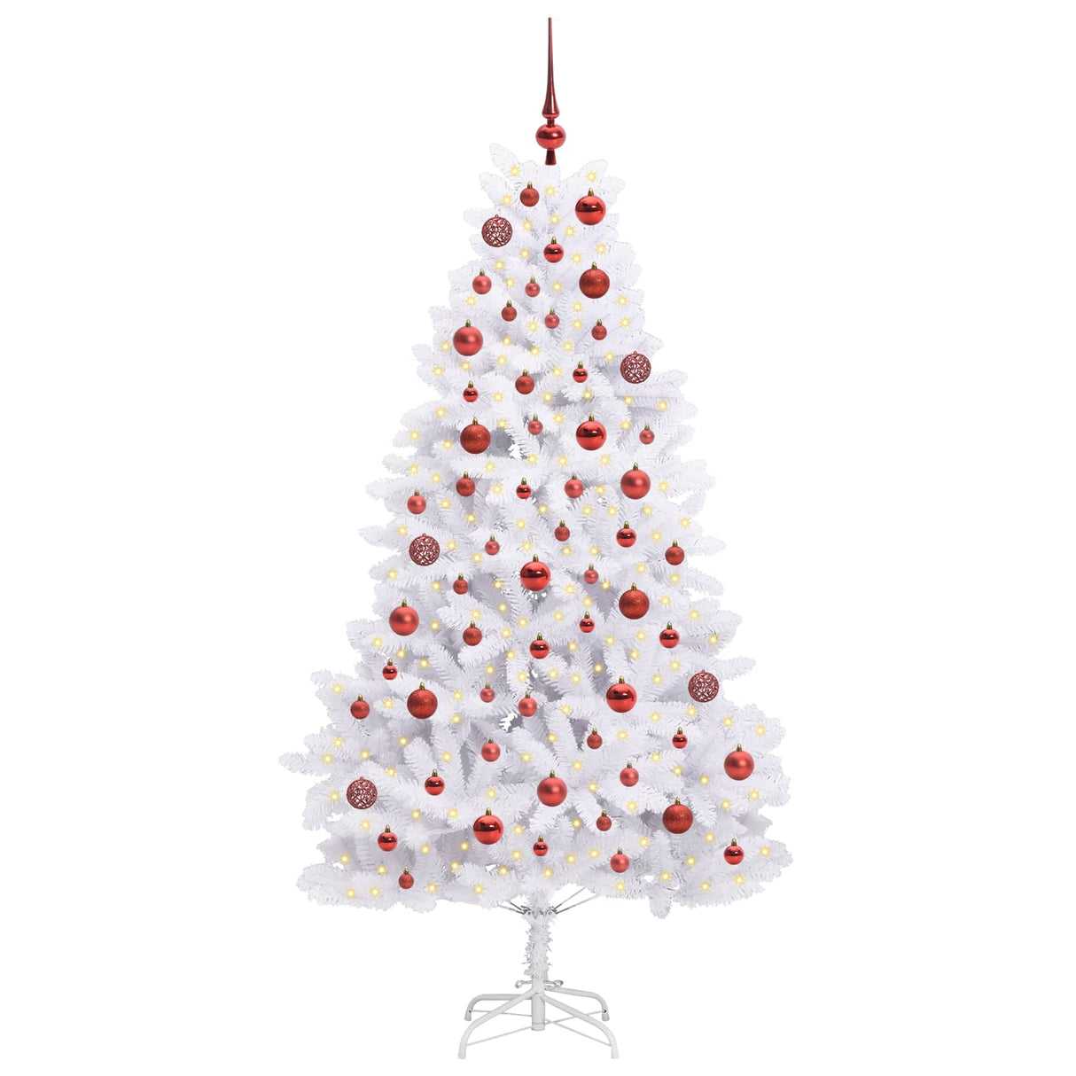 vidaXL Kunstmatige Hinged Kerstboom Wit 180 cm PVC en Staal