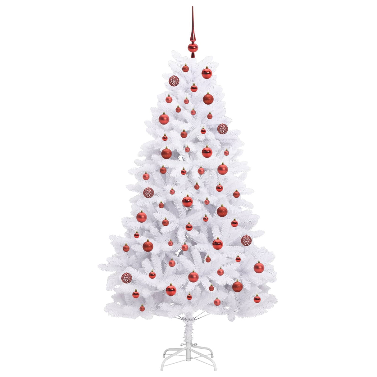 vidaXL Kunstmatige Hinged Kerstboom Wit 180 cm PVC en Staal