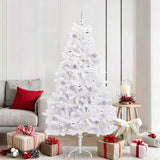 vidaXL Kunstmatige Hinged Kerstboom Wit 180 cm PVC en Staal