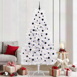 vidaXL Kunstmatige Hinged Kerstboom Wit 180 cm PVC en Staal