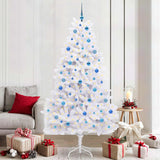 vidaXL Kunstmatige Hinged Kerstboom Wit 180 cm PVC en Staal