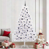 vidaXL Kunstmatige Hinged Kerstboom Wit 180 cm PVC en Staal