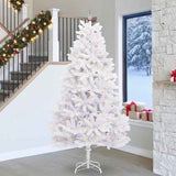 vidaXL Kunstmatige Hinged Kerstboom Wit 180 cm PVC en Staal