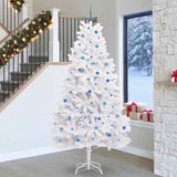 vidaXL Kunstmatige Hinged Kerstboom Wit 180 cm PVC en Staal