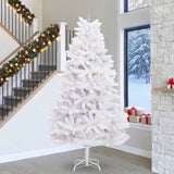 vidaXL Kunstmatige Hinged Kerstboom Wit 180 cm PVC en Staal