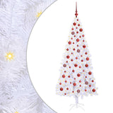 vidaXL Artificial Christmas Tree with 300 LED White 180 cm PVC and Steel