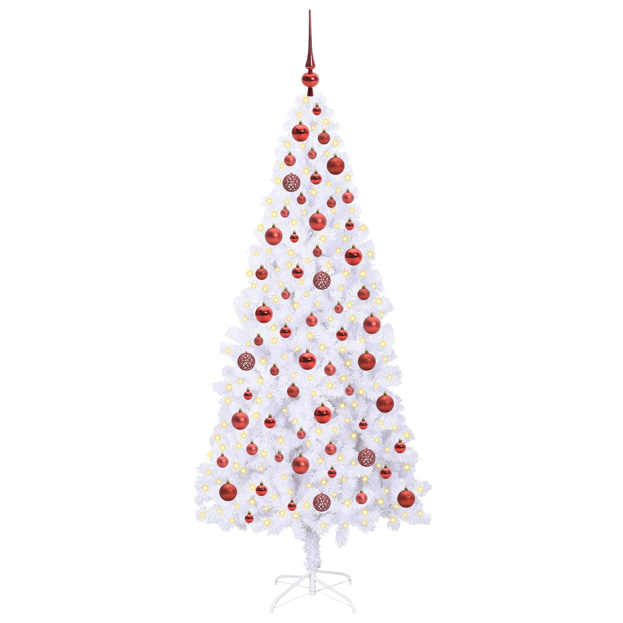 vidaXL Artificial Christmas Tree with 300 LED White 180 cm PVC and Steel