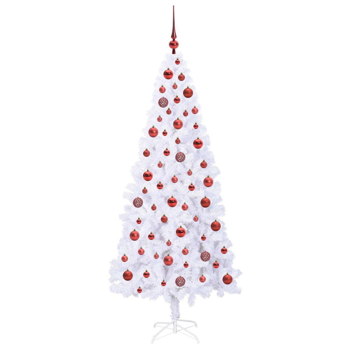 vidaXL Artificial Christmas Tree with 300 LED White 180 cm PVC and Steel