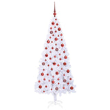 vidaXL Artificial Christmas Tree with 300 LED White 180 cm PVC and Steel