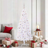 vidaXL Artificial Christmas Tree with 300 LED White 180 cm PVC and Steel