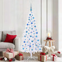 vidaXL Artificial Christmas Tree with 300 LED White 180 cm PVC and Steel