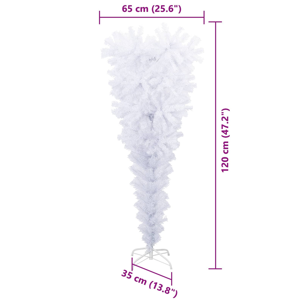 vidaXL Kunstkerstboom met 150 LED Wit 120 cm PVC en Staal