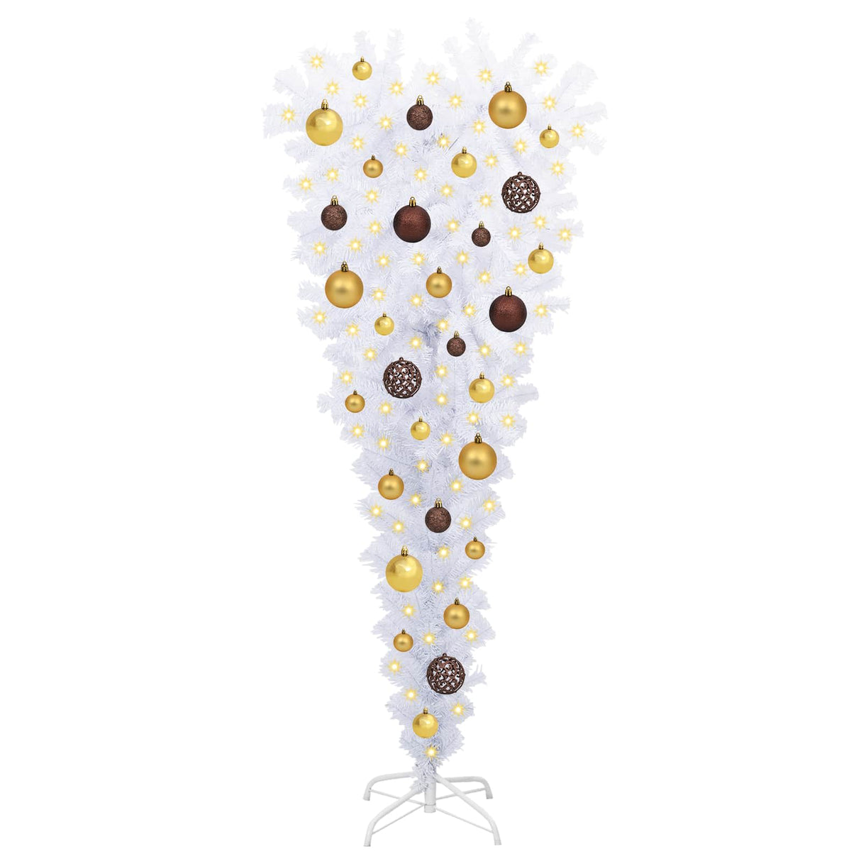 vidaXL Kunstkerstboom met 150 LED Wit 120 cm PVC en Staal