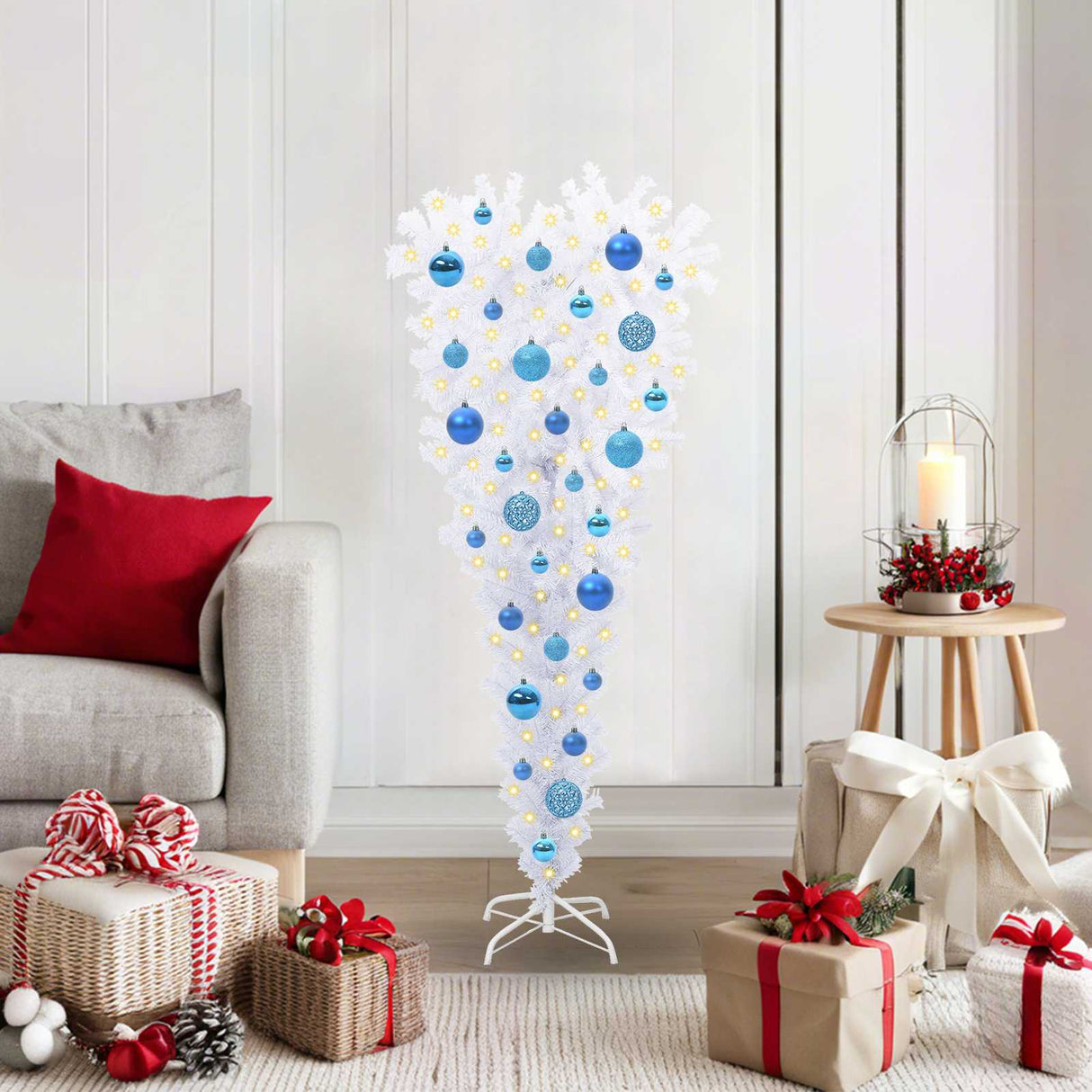 vidaXL Kunstkerstboom met 150 LED Wit 120 cm PVC en Staal