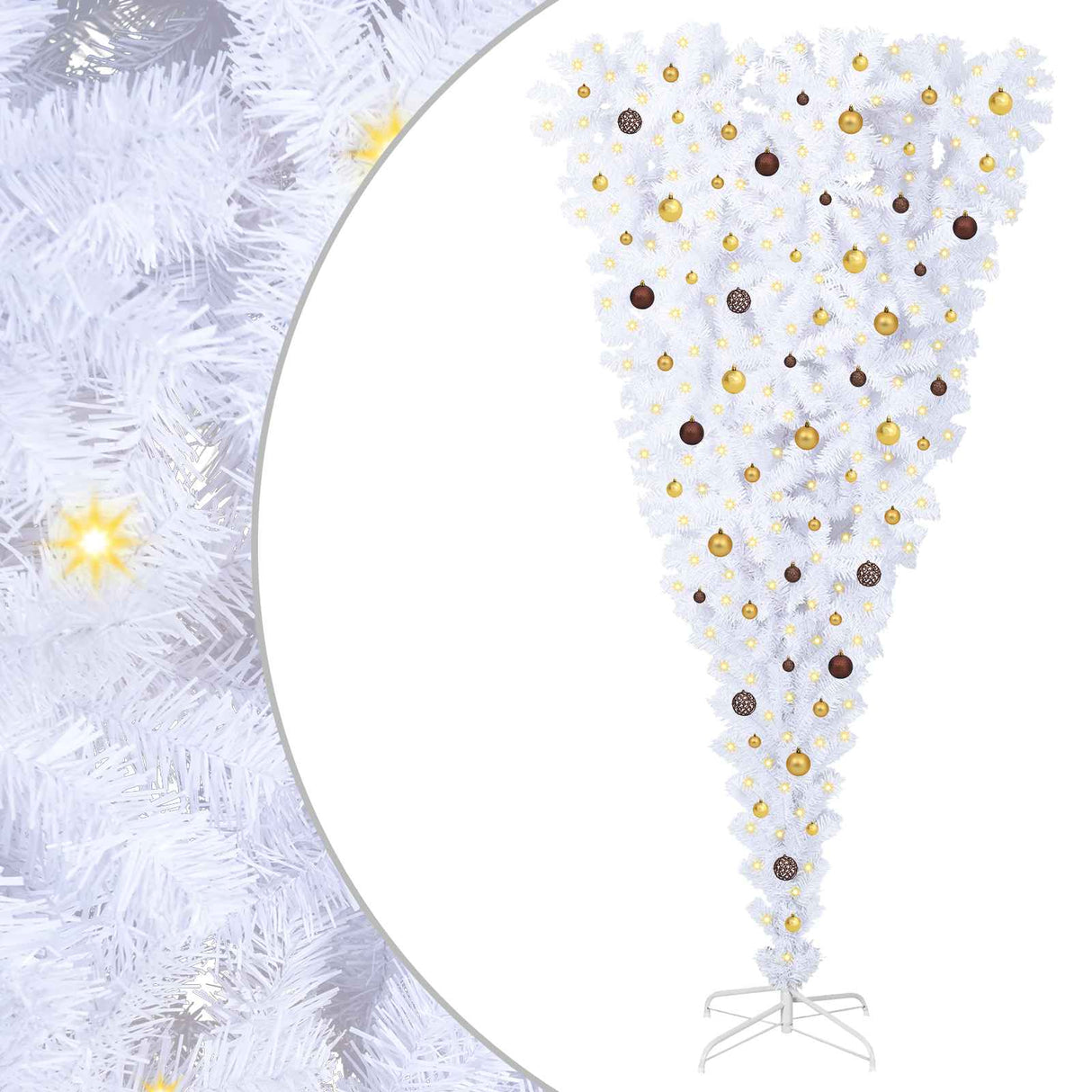 vidaXL Kunstkerstboom met 300 LED Wit 180 cm PVC en Staal