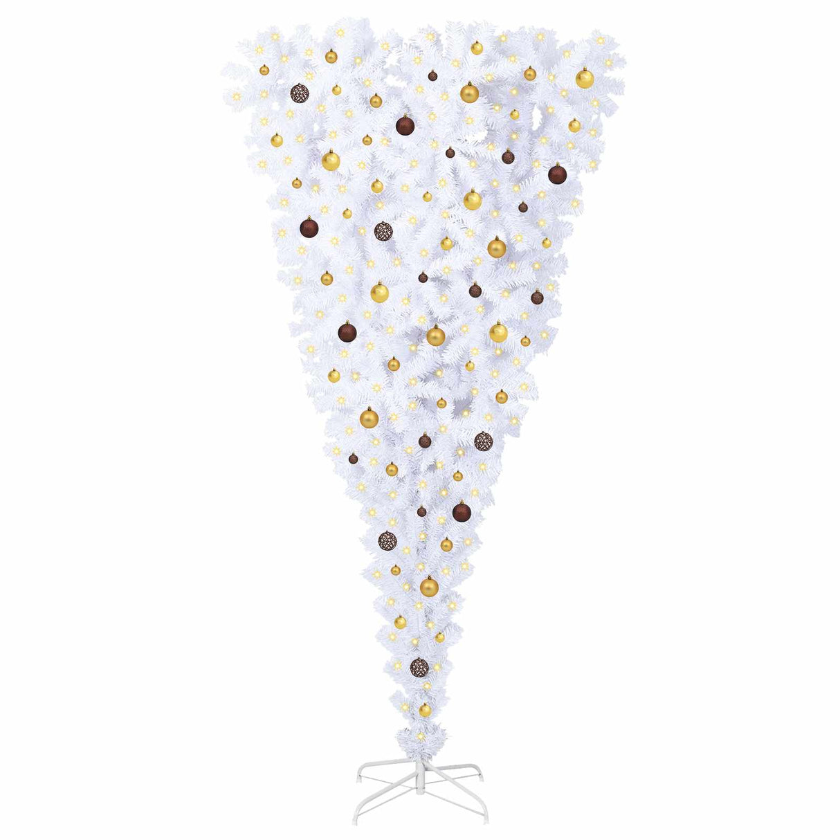 vidaXL Kunstkerstboom met 300 LED Wit 180 cm PVC en Staal