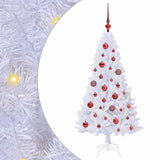 vidaXL Artificial Christmas Tree with 150 LED White 120 cm PVC and Steel