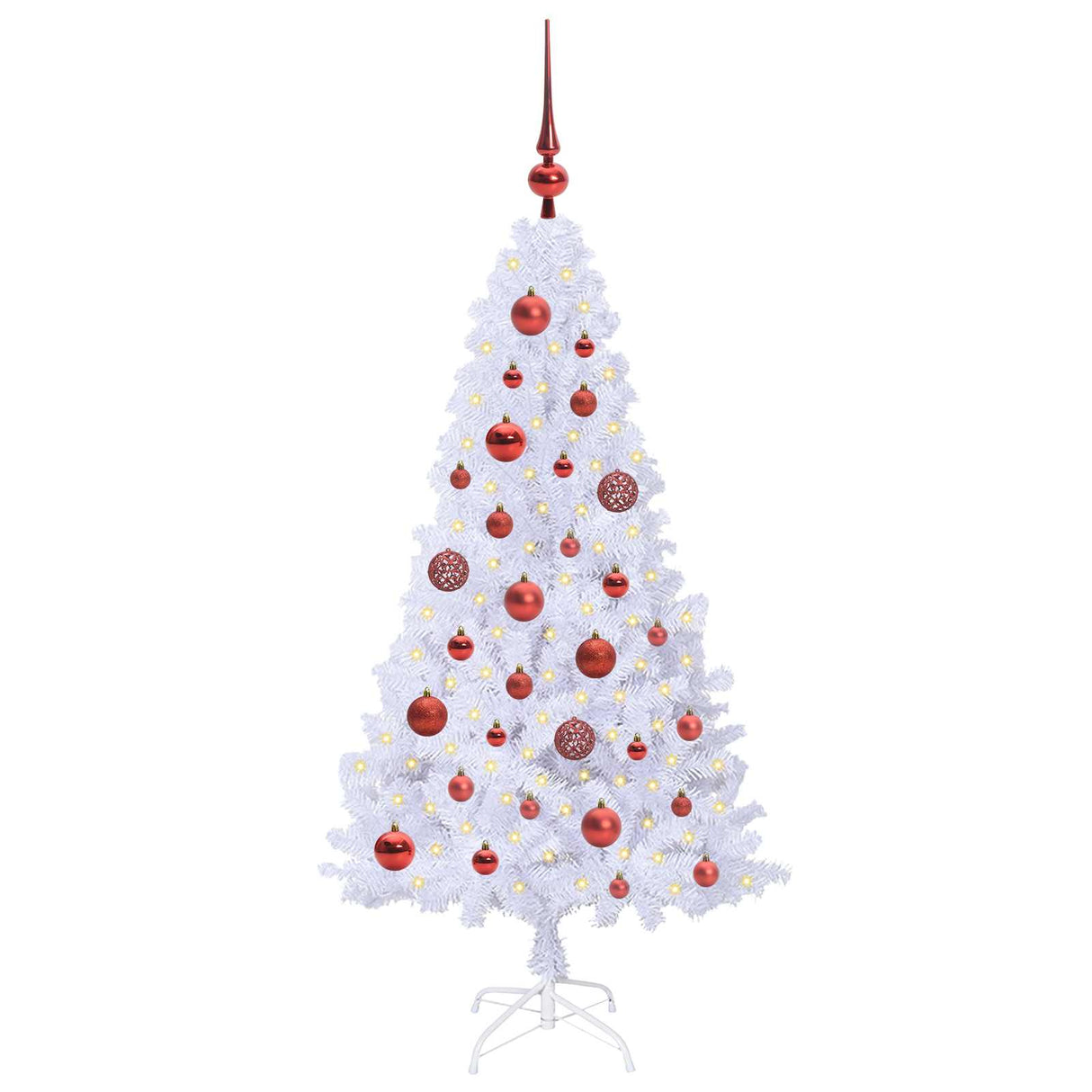 vidaXL Artificial Christmas Tree with 150 LED White 120 cm PVC and Steel
