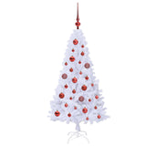 vidaXL Artificial Christmas Tree with 150 LED White 120 cm PVC and Steel