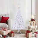 vidaXL Artificial Christmas Tree with 150 LED White 120 cm PVC and Steel