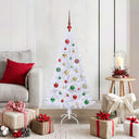 vidaXL Artificial Christmas Tree with 150 LED White 120 cm PVC and Steel