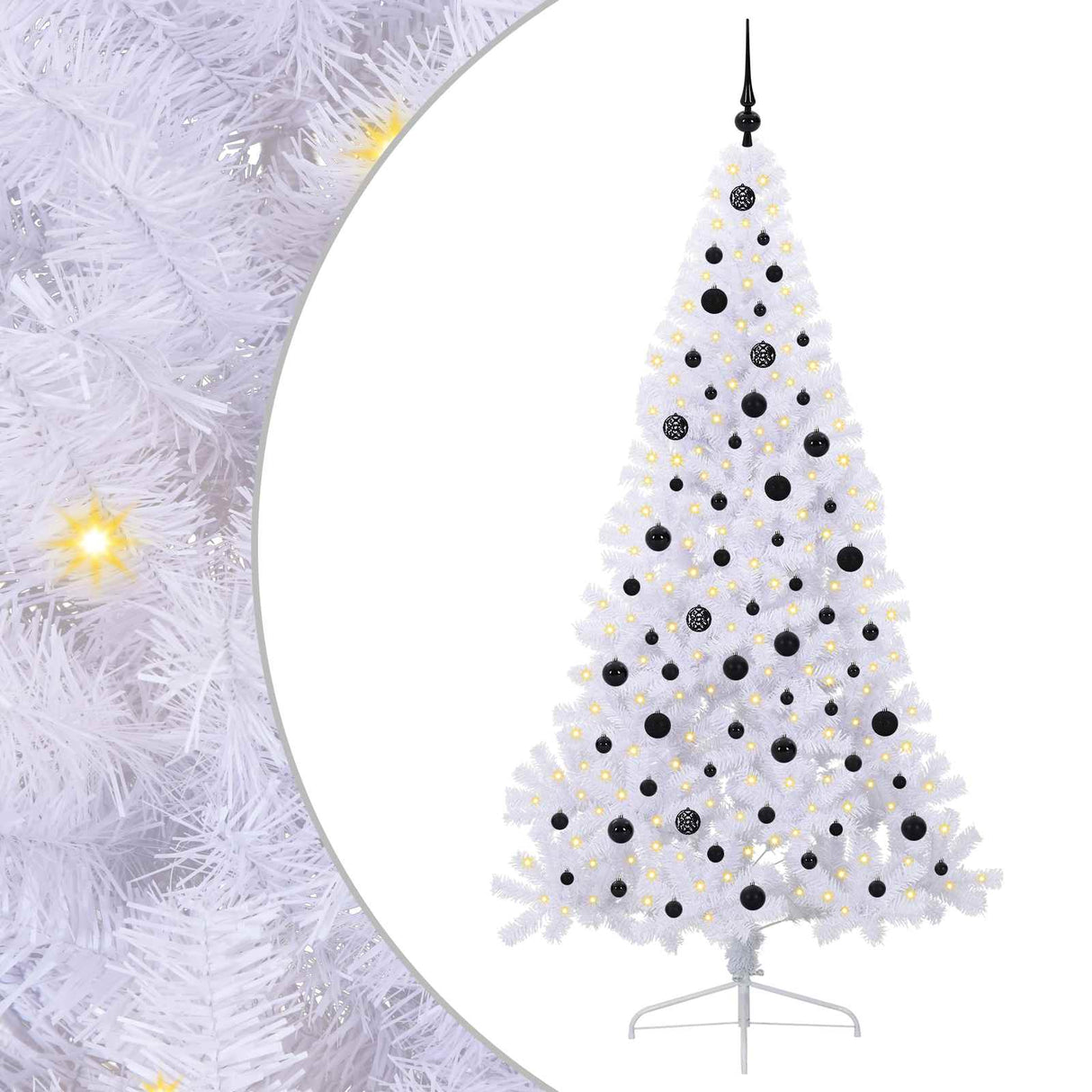 vidaXL Kunstkerstboom met 300 LED Wit 210 cm PVC en Staal