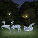 vidaXL Kerstdecoratie rendieren en slee 60 LED's goudkleurig