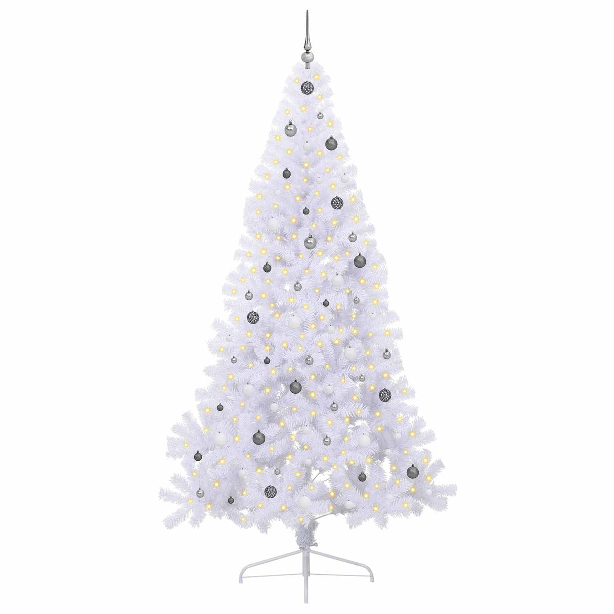 vidaXL Kunstkerstboom met 300 LED Wit 240 cm PVC en Staal