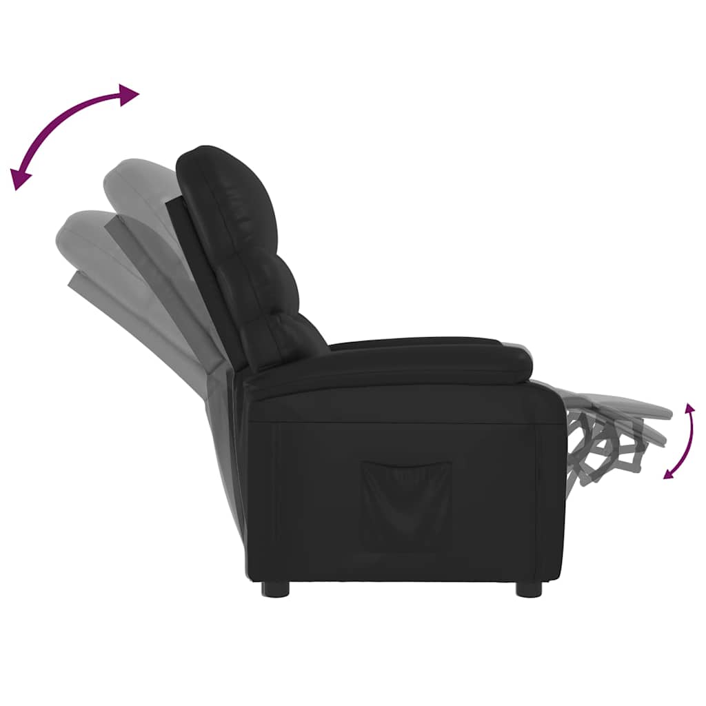 vidaXL Fauteuil verstelbaar kunstleer zwart