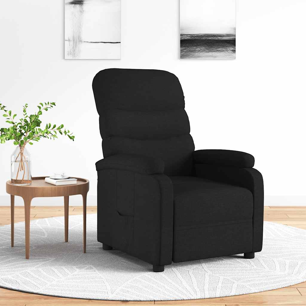vidaXL Fauteuil verstelbaar stof lichtgrijs