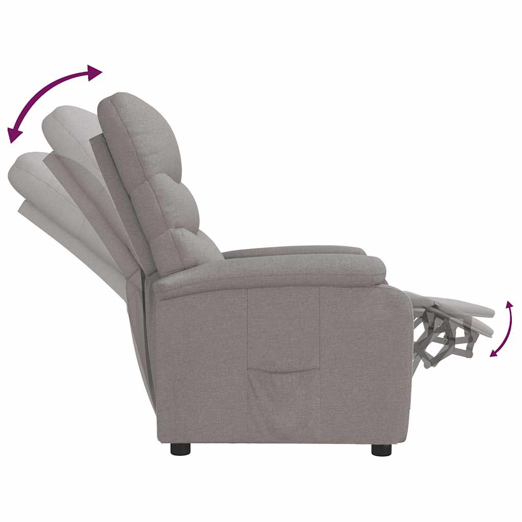 vidaXL Fauteuil verstelbaar stof lichtgrijs