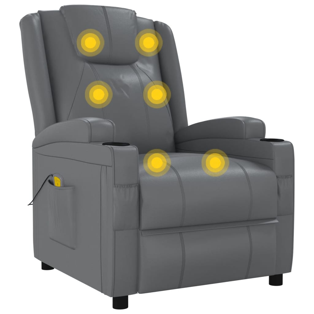 vidaXL Massage Chair Artificial Leather Black